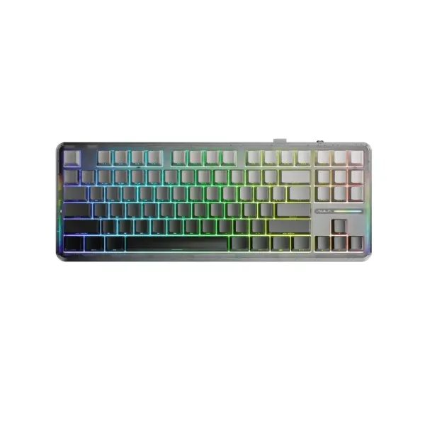 BÀN PHÍM AULA F87 PRO 3 MODE (Black gradient/ Grey wood V4 switch)
