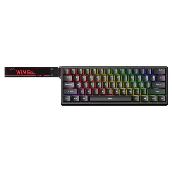 BÀN PHÍM CƠ GAMING AULA WIN60HE CÓ DÂY (Đen/ Gray Wood Magnetic Switch/ Rapid trigger)
