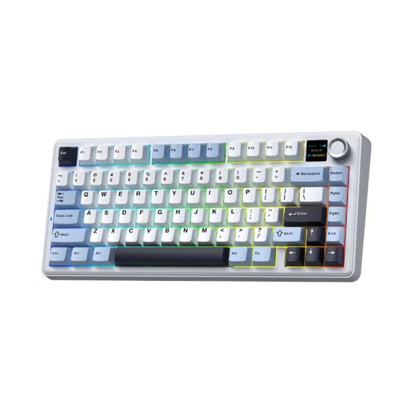 Bàn phím cơ Aula F75 Max 3 Mode White Blue Reaper switch