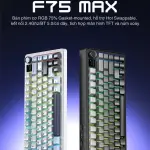 Bàn phím cơ Aula F75 Max 3 Mode ( 80 Phím/ Xám Đen Gradient /Reaper switch)