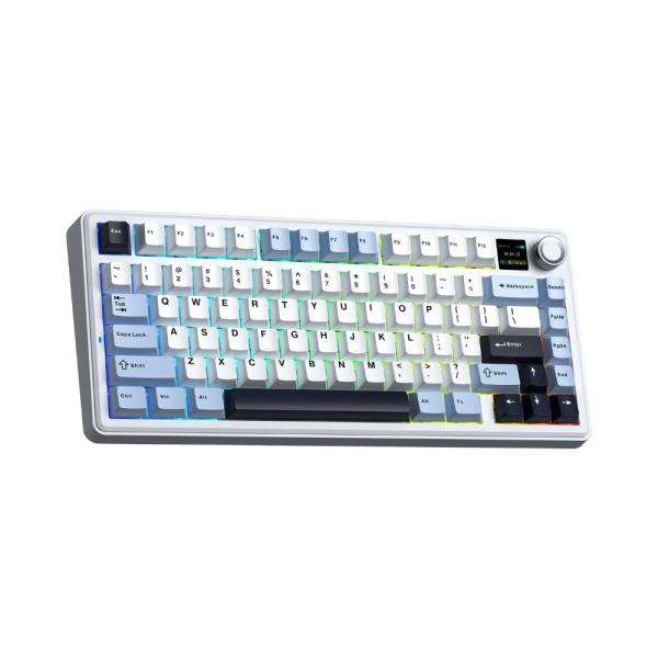 Bàn phím cơ Aula F75 Max 3 Mode White Blue Reaper switch