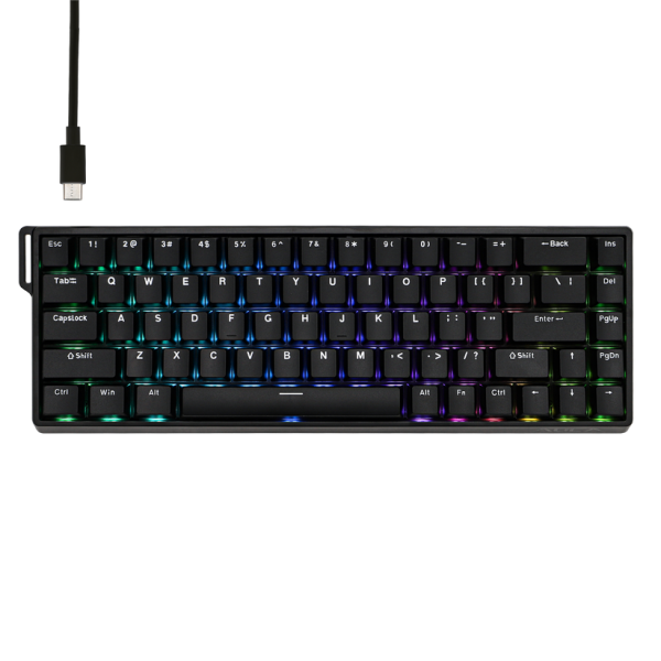 Bàn Phím Cơ Gaming Aula Win68HE Có Dây (68 phím / Đen/ Gray Wood Magnetic Switch/ Rapid Trigger)