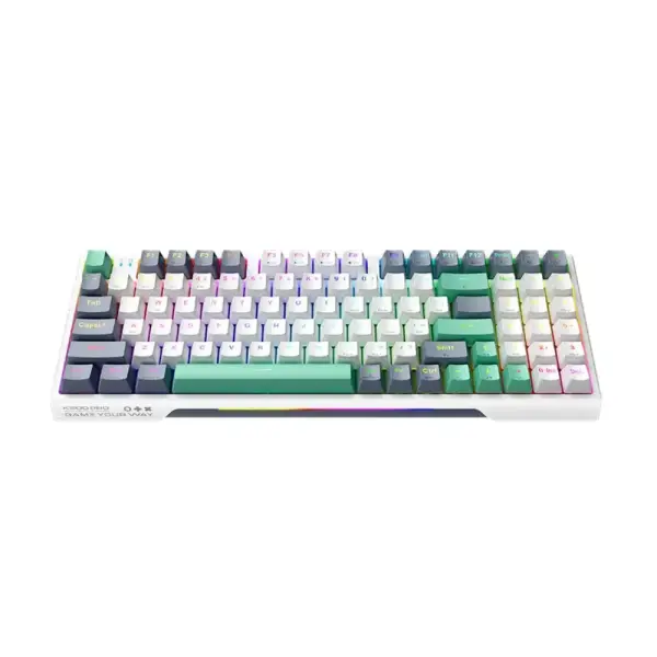 BÀN PHÍM CƠ MACHENIKE K500 PRO-B94W TRI-MODE RGB WHITE GREY/GREY WHITE