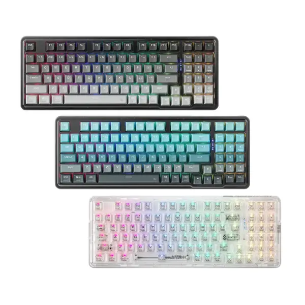 BÀN PHÍM CƠ MACHENIKE K500F-B94W TRI-MODE RGB GREY/CYAN/WHITE