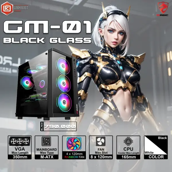 CASE MAGIC GM-01 GLASS 4 FAN (MATX)