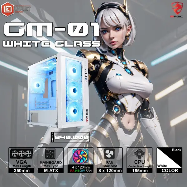 CASE MAGIC GM-01 GLASS 4 FAN (MATX)