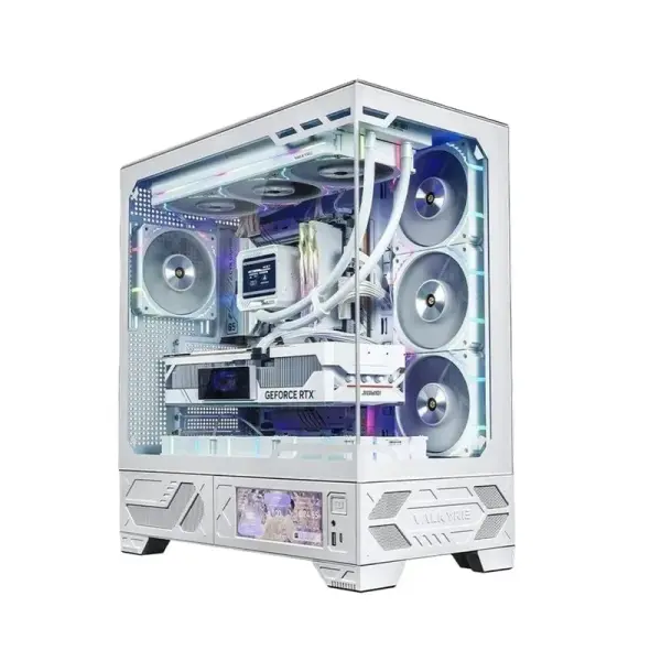 Case VALKYRIE VK03 LCD White (ATX/Rad 360/Màn hình LCD)