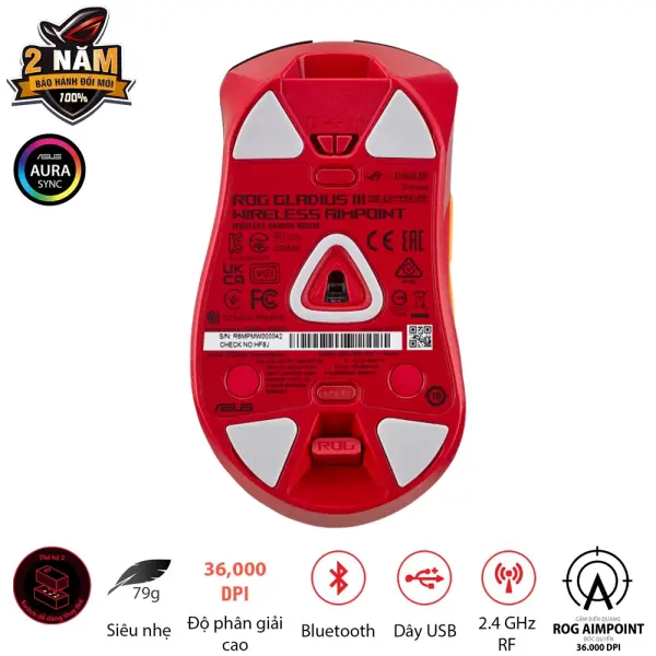 CHUỘT GAMING KHÔNG DÂY ASUS ROG GLADIUS III WIRELESS AIMPOINT EVA-02 EDITION