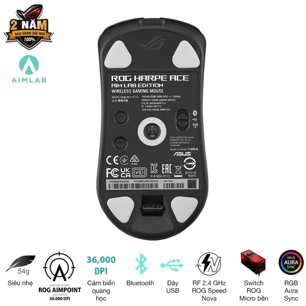 CHUỘT GAMING KHÔNG DÂY ASUS ROG HARPE ACE AIM LAB EDITION WIRELESS