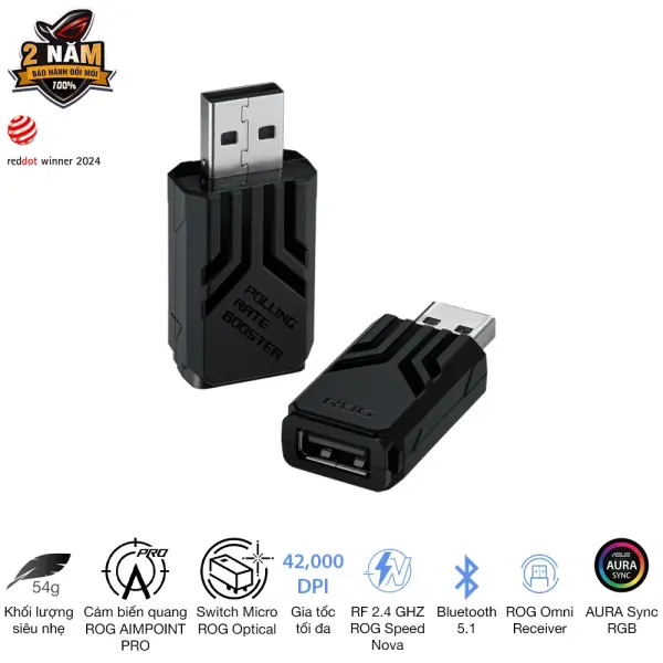 CHUỘT GAMING KHÔNG DÂY ASUS ROG KERIS II ACE