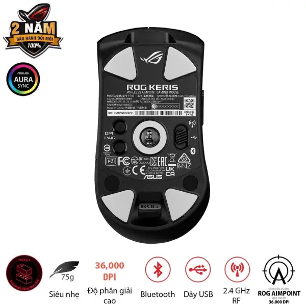 CHUỘT ASUS ROG KERIS WIRELESS AIMPOINT
