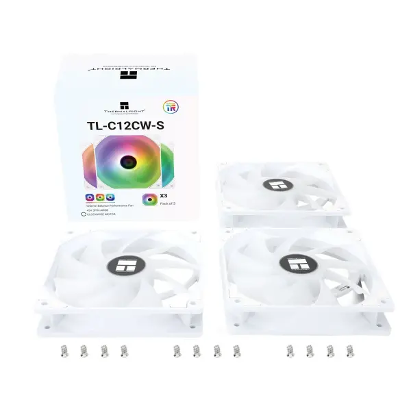 FAN CASE THERMALRIGHT TL-C12CW-S X3 – 12CM ARGB 1550 RPM (3 FAN PACK)