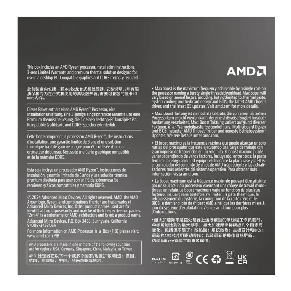 CPU AMD Ryzen 5 8400F (AMD AM5 /6 Core/ 12 Thread/ 4.2Ghz - Turbo 4.7Ghz/ Cache 22MB/ No iGPU)
