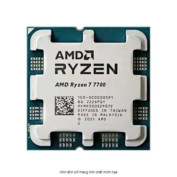 CPU AMD Ryzen 7 7700 (3.8 GHz Upto 5.3GHz / 40MB / 8 Cores, 16 Threads / 65W / Socket AM5)