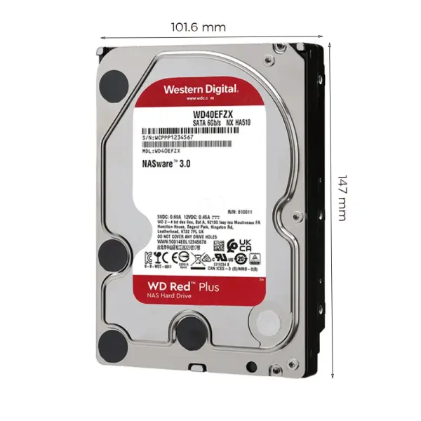 Ổ cứng HDD WD 2TB Red Plus 3.5 inch, 5400RPM, SATA, 64MB Cache (WD20EFPX)