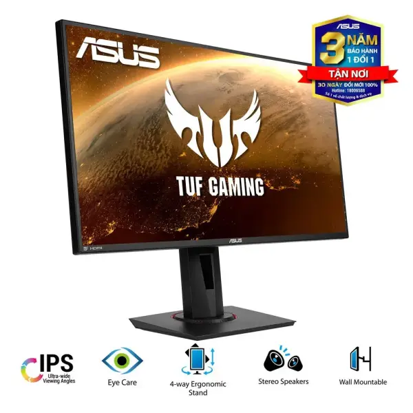 MÀN HÌNH GAMING ASUS VG279QR (27 inch - FHD - IPS - 165Hz - 1ms - 300nits - HDMI+DP+Audio - Gsync)