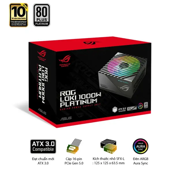 Nguồn Asus ROG LOKI SFX-L 1000P 1000W 80 Plus Platinum Full Modular