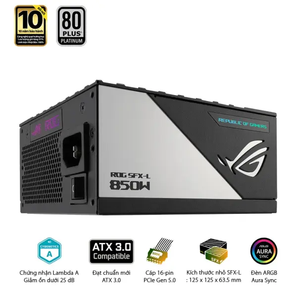 Nguồn Asus ROG LOKI SFX-L 850P 850W 80 Plus Platinum Full Modular