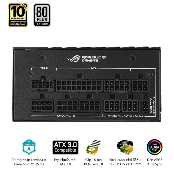 Nguồn Asus ROG LOKI SFX-L 850P 850W 80 Plus Platinum Full Modular