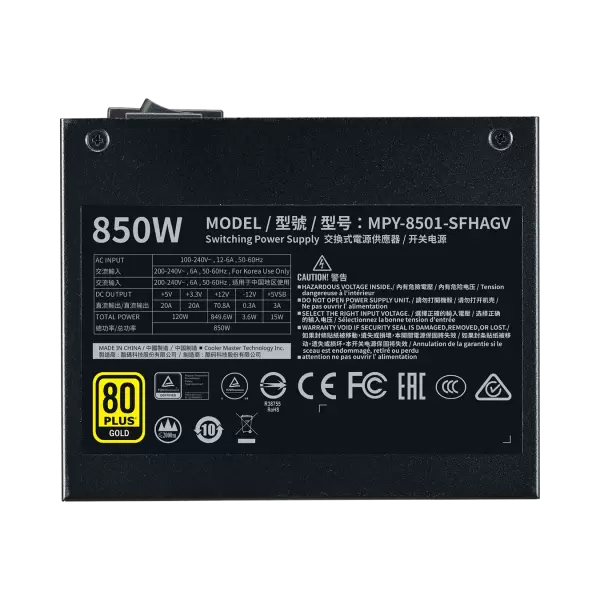 NGUỒN COOLER MASTER V850 SFX GOLD (850W/ 80 PLUS GOLD/FULL MODULAR)