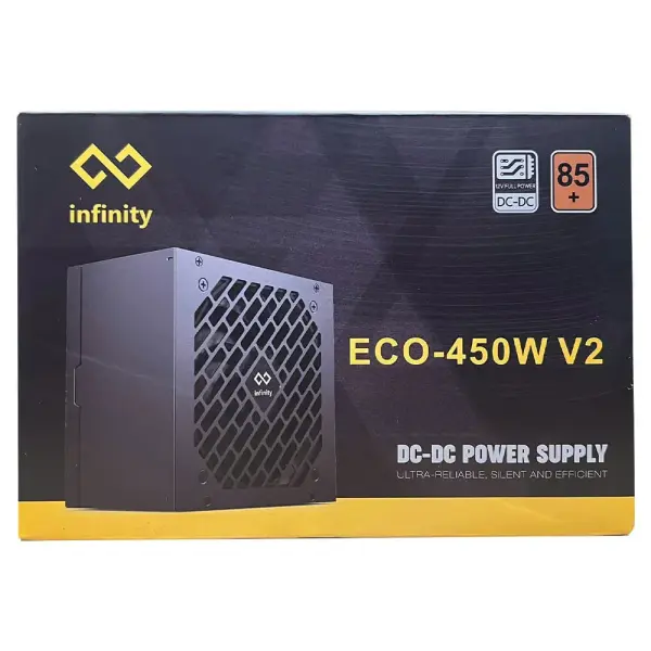 Nguồn Infinity ECO 450W V2 – DC to DC – Hiệu suất 85% – Active PFC – Single Rail