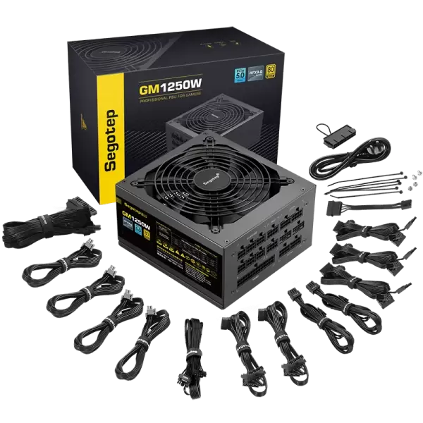 NGUỒN SEGOTEP GM1250W 1250W 80 PLUS GOLD PCIE 5.0/ATX3.0 FULL MODULAR