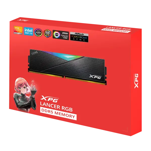 RAM ADATA XPG LANCER RGB 32GB (16GBx2) 6400MHZ DDR5 (AX5U6400C3216G-DCLARBK)