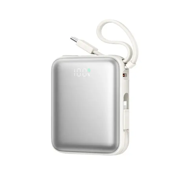 Sạc dự phòng JOYROOM 10000mah PBF27 22.5W siêu nhỏ tích hợp cáp sạc Type C và Lightning dùng cho iPhone 16 , Samsung S24 , Fold