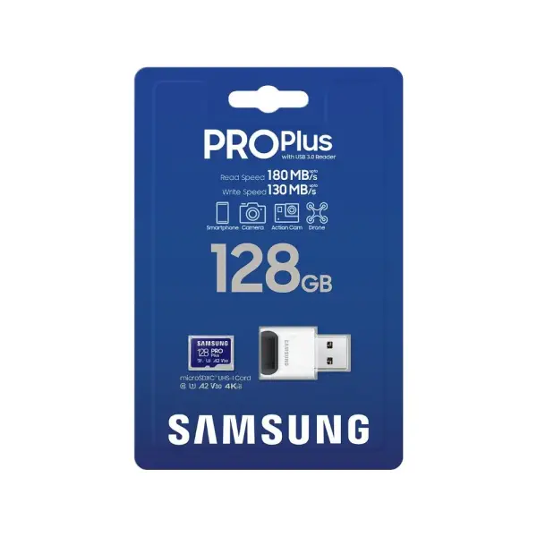 THẺ NHỚ microSDXC SAMSUNG PRO PLUS U3 128GB 180MB/s MB-MD128SB/WW