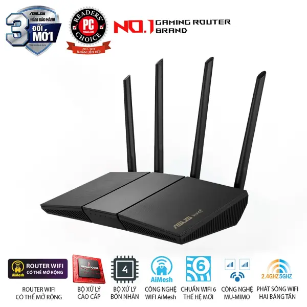 ROUTER ASUS RT-AX57 (AX3000 | WIFI 6 (802.11AX) | MU-MIMO | MESH)