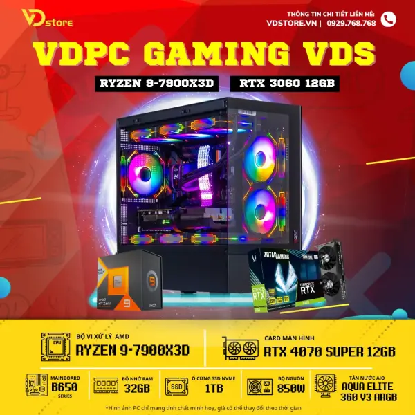 VDPC GAMING RYZEN 7900X3D | 32GB | 1TB SSD | 3060 12GB