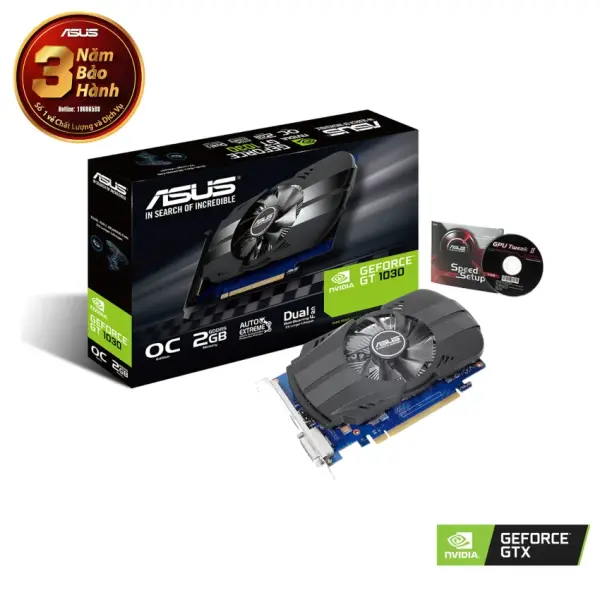 Card màn hình ASUS Phoenix GeForce GT 1030 OC 2GB (PH-GT1030-O2G)