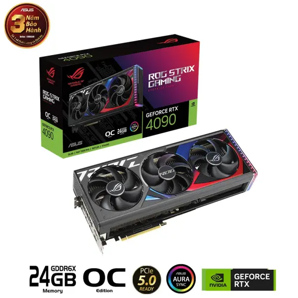 VGA ASUS ROG STRIX GEFORCE RTX 4090 OC EDITION 24GB GDDR6X (ROG-STRIX-RTX4090-O24G-GAMING)