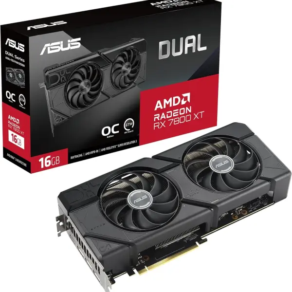 Card màn hình ASUS Dual Radeon RX 7800 XT OC Edition 16GB GDDR6 DUAL-RX7800XT-O16G
