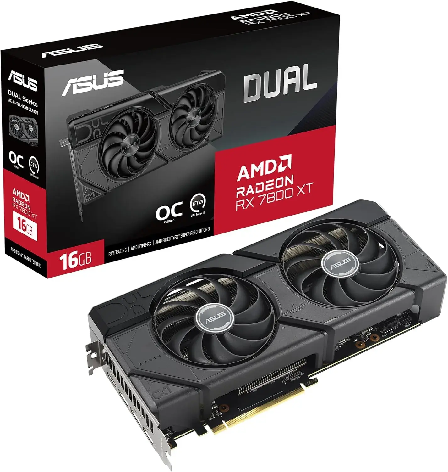 Card màn hình ASUS Dual Radeon RX 7800 XT OC Edition 16GB GDDR6 DUAL-RX7800XT-O16G