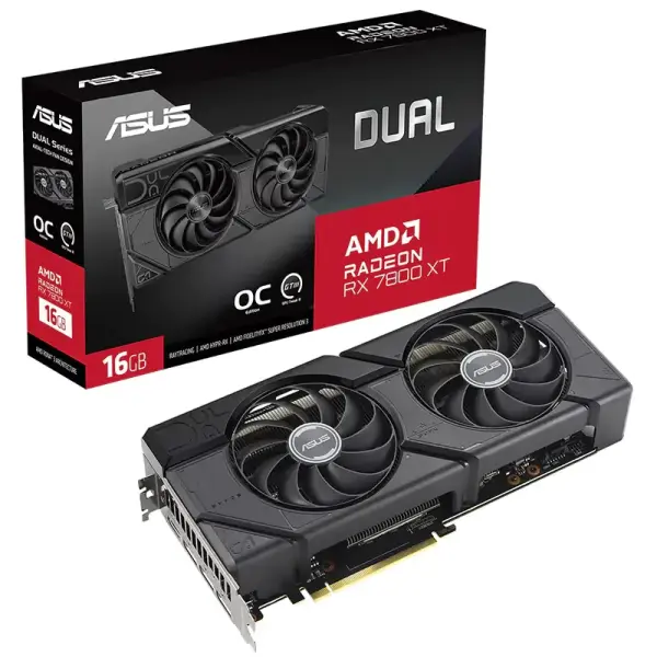 Card màn hình ASUS Dual Radeon RX 7800 XT OC Edition 16GB GDDR6 DUAL-RX7800XT-O16G