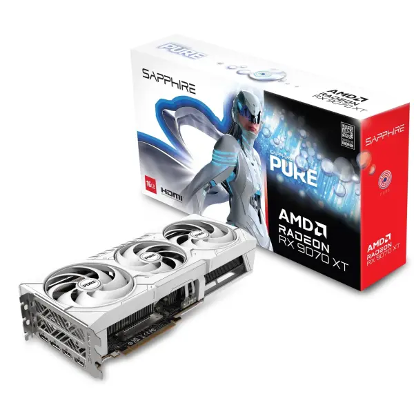 Card màn hình SAPPHIRE PURE AMD RADEON RX 9070 XT GAMING OC 16GB (11348-02-20G)