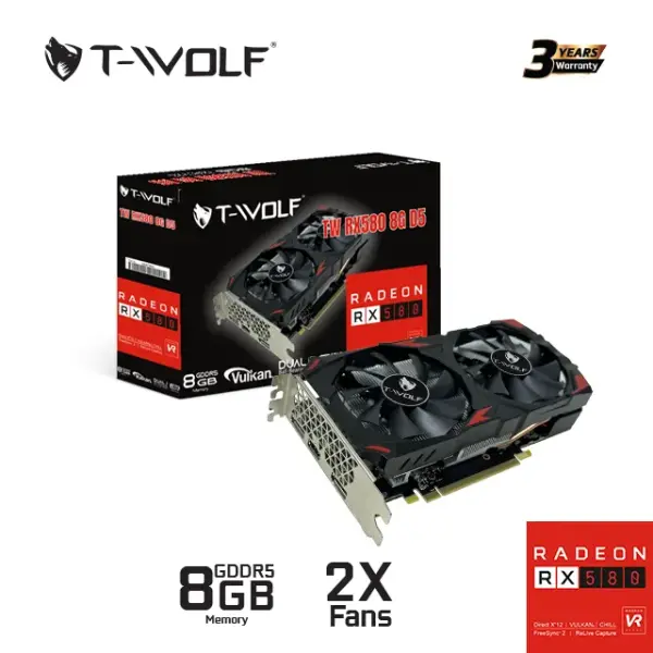 CARD MÀN HÌNH VGA T-WOLF RX580 8GB GDDR5