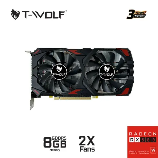 CARD MÀN HÌNH VGA T-WOLF RX580 8GB GDDR5