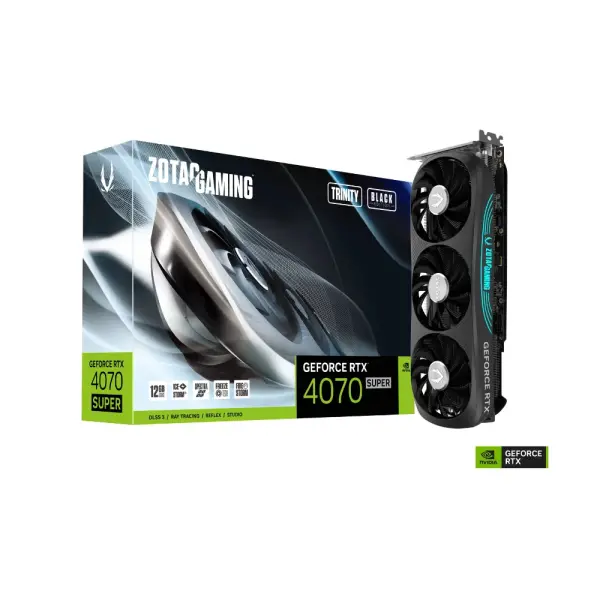 VGA ZOTAC GEFORCE RTX 4070 SUPER TRINITY BLACK EDITION 12GB GDDR6X ZT-D40720D-10P